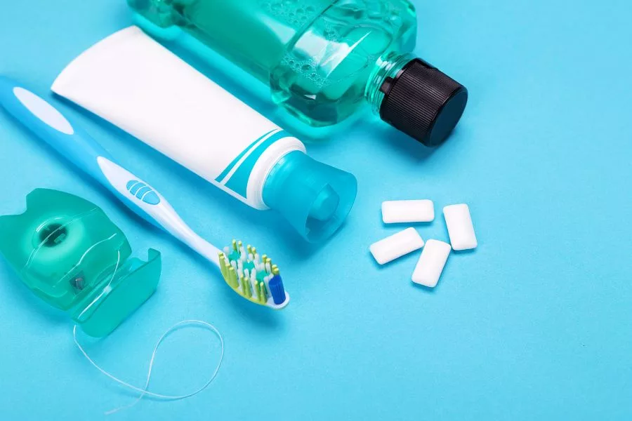 dental, toothpaste, and mouthwash. floss and mint